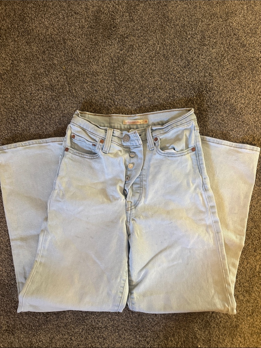 Levi's Light Wash Ribcage Straight Ankle Jeans